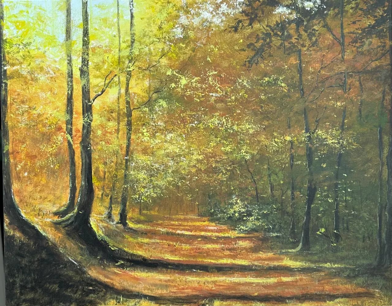 Painting “Golden Autumn Path” by Jung Sen Tek