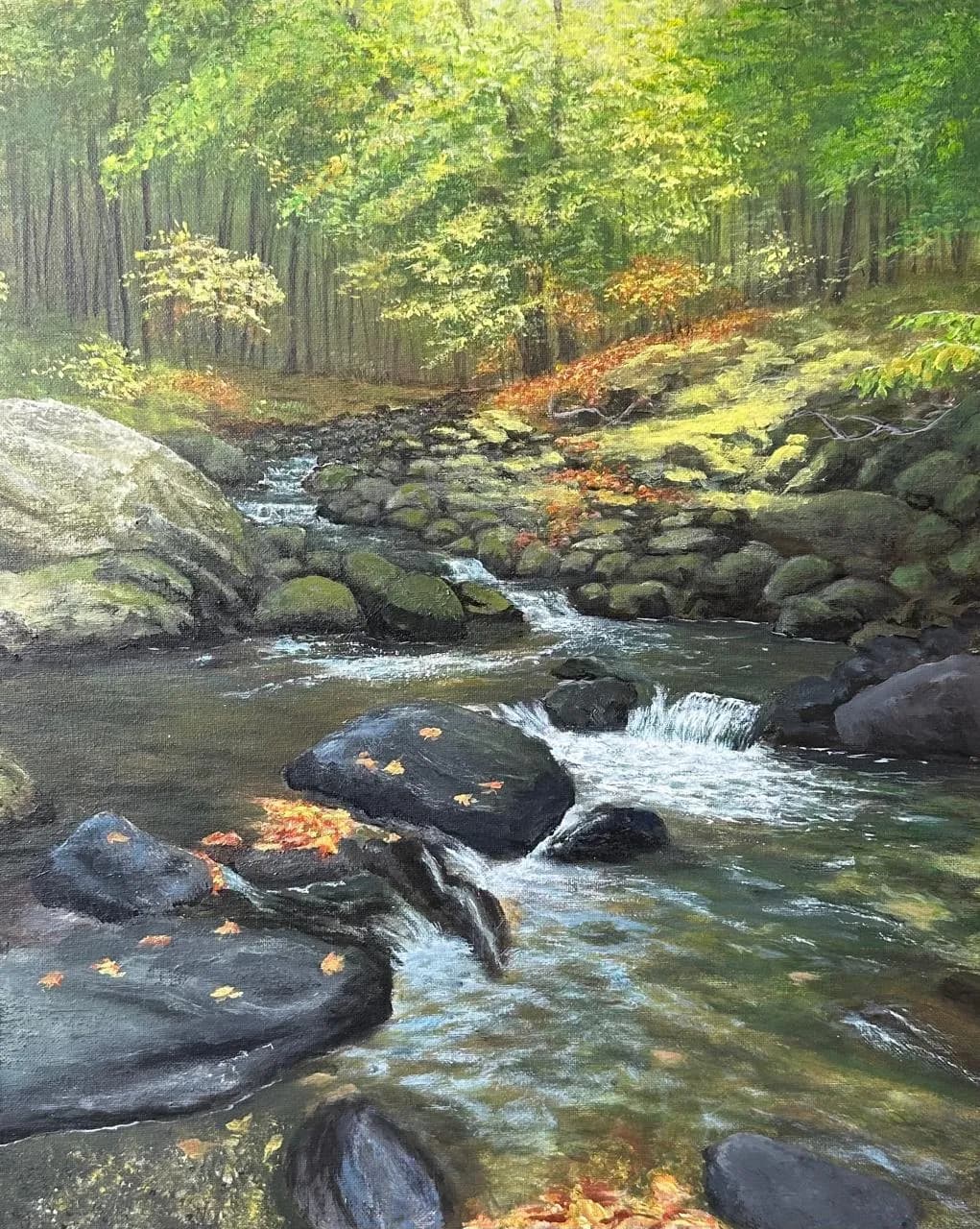 Картина «Горный ручей», Jung Sen Tek