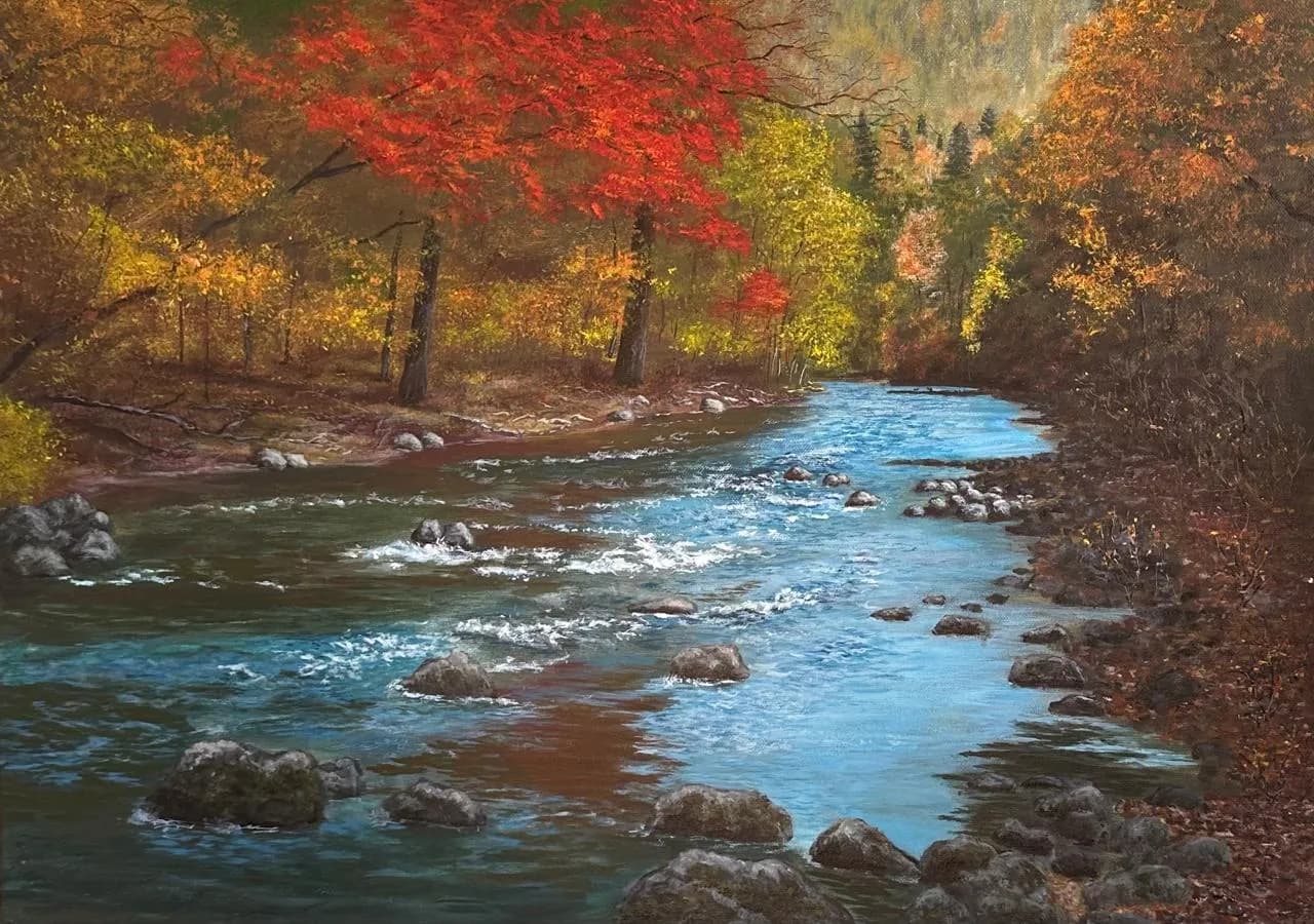 Картина «Осенняя река», Jung Sen Tek